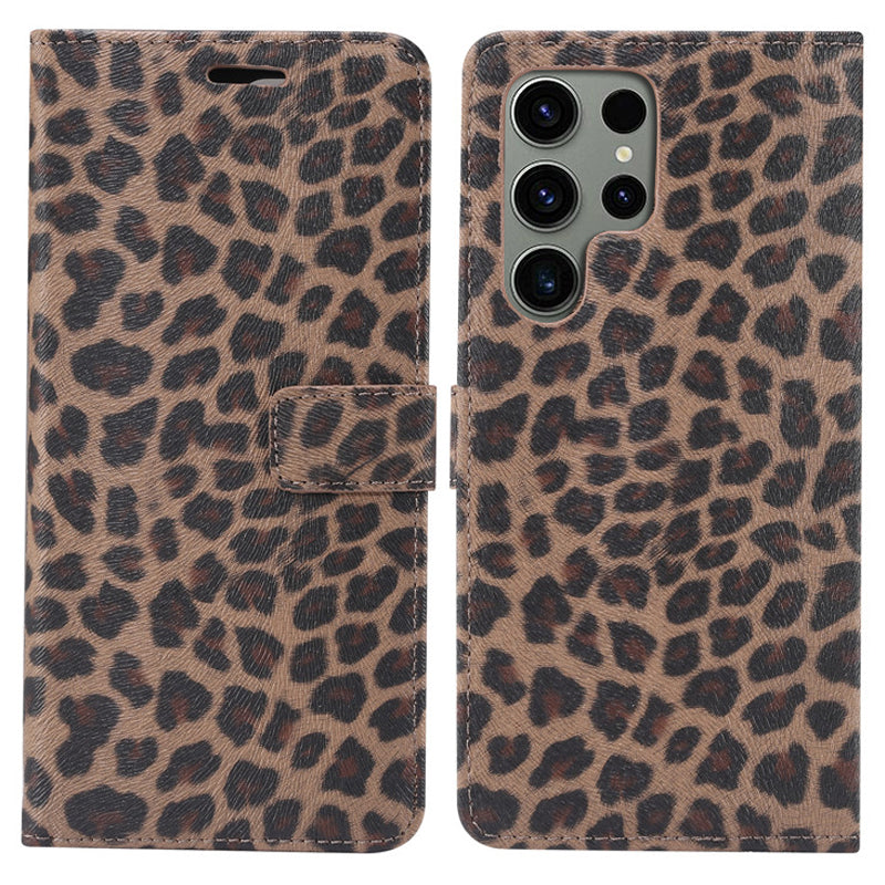 Phone Case for Samsung Galaxy S23 Ultra PU Leather Leopard Pattern Flip Stand Wallet Phone Cover Phone Case for Samsung Galaxy S23 Ultra PU Leather Leopard Pattern Flip Stand Wallet Phone Cover